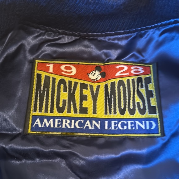 Vintage Disney Mickey Mouse Varsity Jacket Blue Gray - Picture 7 of 14